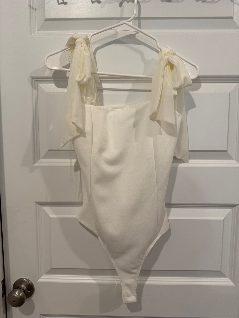 Ivory Tie-Shoulder Bodysuit